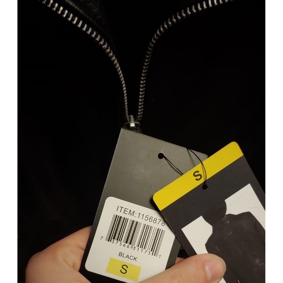 ANDREW MARC Women Marc New York  Leather Jacket  Zip Up Pockets--Black - Picture 7 of 7